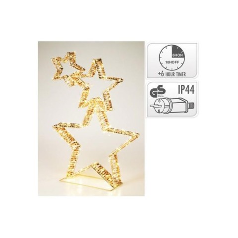 3 STELLE LED 80CM ORO